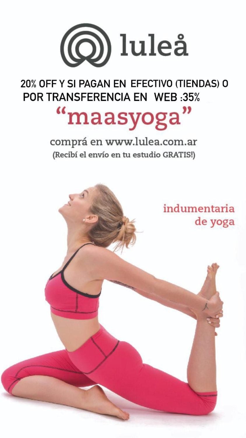Luleå: 20% off (35% por transferencia web) con el código maasyoga.